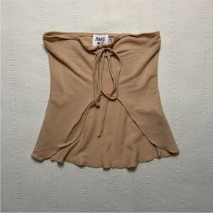 Princess Polly Beige Strapless Top with Front Tie